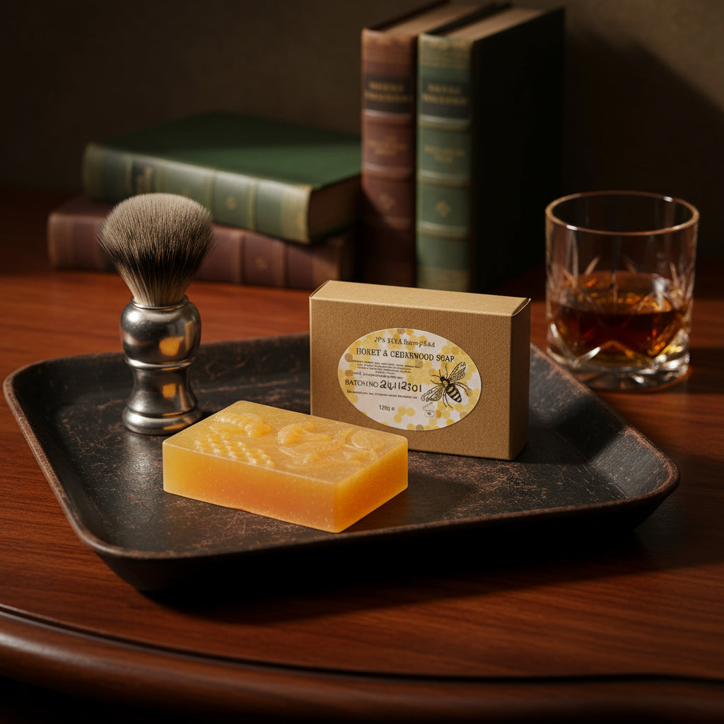 "Revel in Nature's Luxury: Honey & Cedarwood Soap – Pure, Organic Bliss for Skin & Senses"