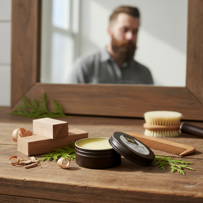BEARD BALM Cedarwood Scented Beeswax Beard Balm Blend for Comfortable Beard Care