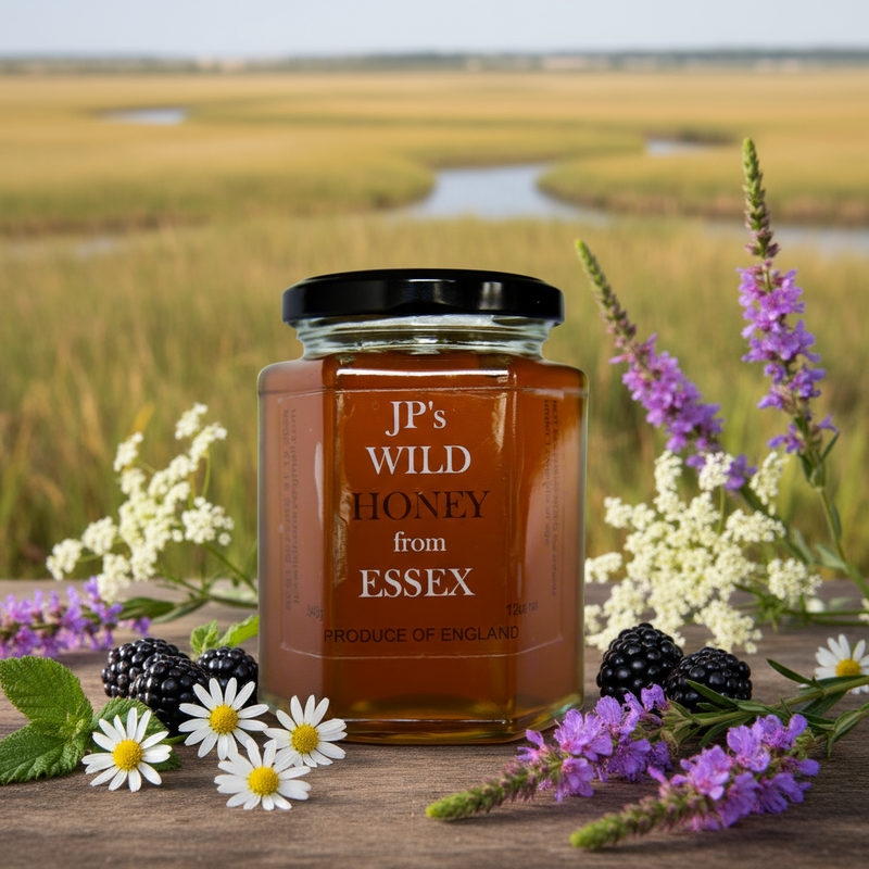 "RAINHAM MARSHES SUMMER Runny honey ""Experience the Sweet Symphony of Nature: Rainham Marshes Blackberry, Wildflower  Honey from Essex– A Taste of Untamed Elegance"