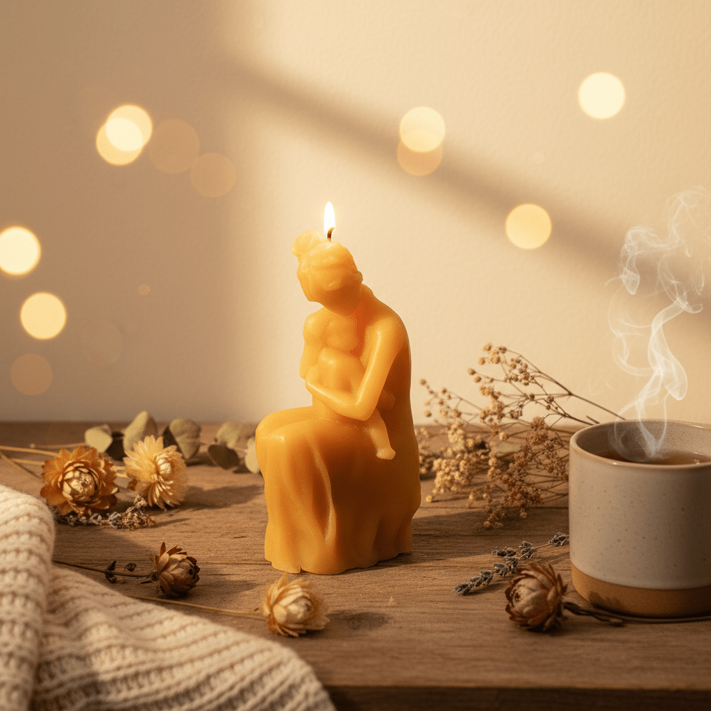 "Embrace Warmth: Illuminate Tender Moments with Our Beeswax Candle" - JP's Wild Honey Ltd
