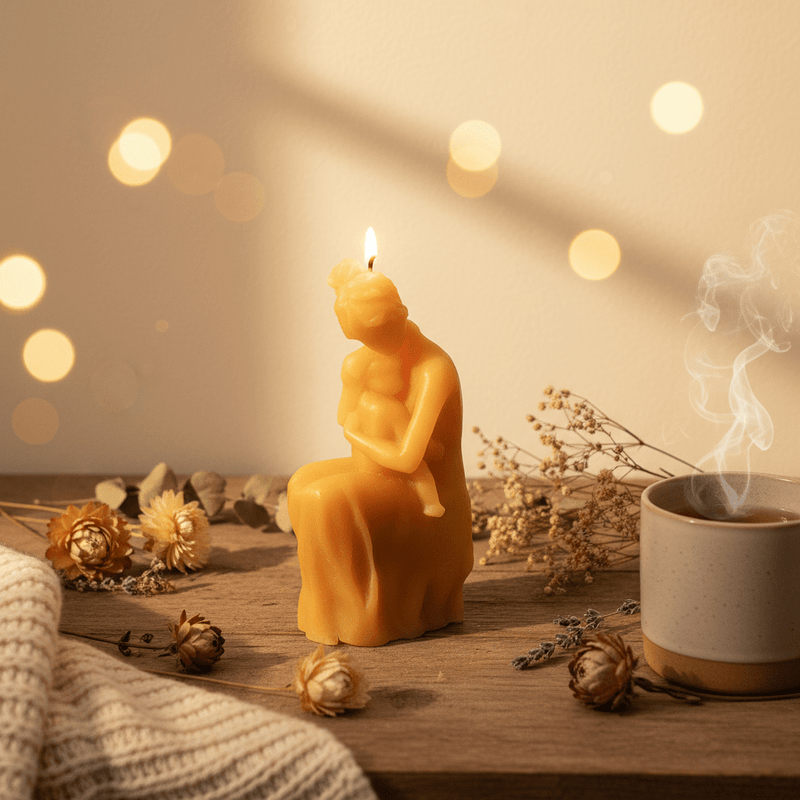 "Embrace Warmth: Illuminate Tender Moments with Our Beeswax Candle" - JP's Wild Honey Ltd