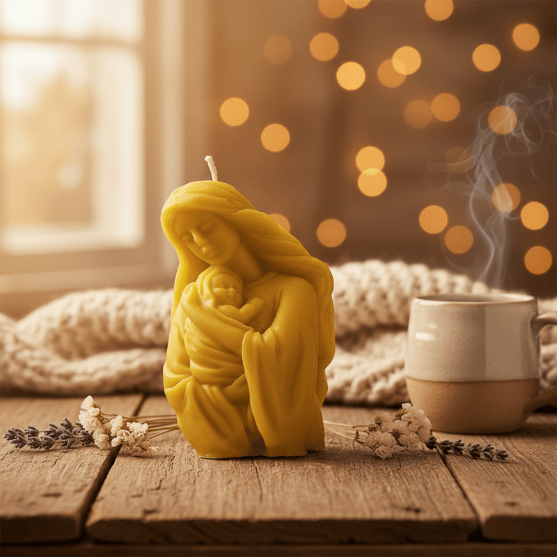 Mother & Child Beeswax Candle - A Tribute to Love and Connection - JP's Wild Honey Ltd