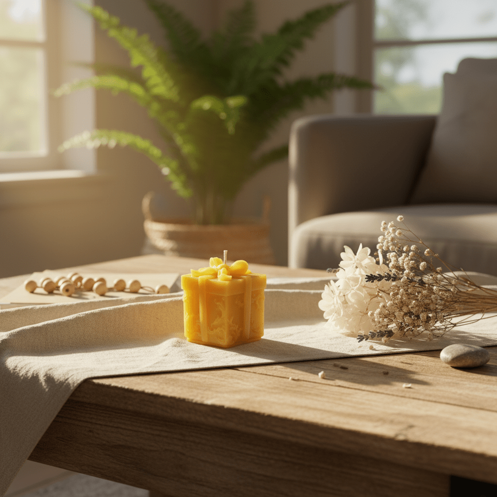 "Unwrap the Glow: Elegant Beeswax Gift Box Candle for a Cosy, Eco-Friendly Ambiance" - JP's Wild Honey Ltd